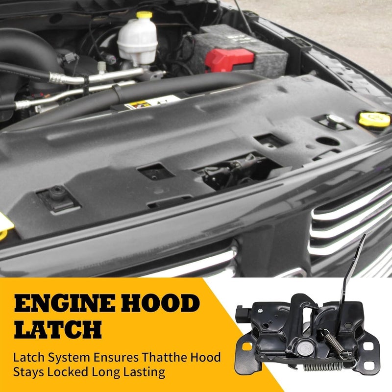 Jecoupoon Front Hood Lock Latch Compatible with RAM 1500 2014-2019 RAM 2500 2014-2015 W/Remote Start 68159725AB - Image 3